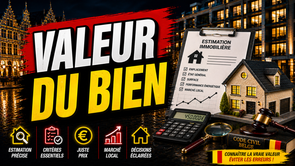 Ne pas savoir combien vaut réellement son bien en Belgique : méthode claire pour comprendre les risques, agir vite et éviter les erreurs coûteuses. Mots-clés : estimation et prix, immobilier Belgique, estimation immobilière, conseil immobilier belge, ne pas savoir combien vaut réellement son bien Catégorie : Estimation immobilière