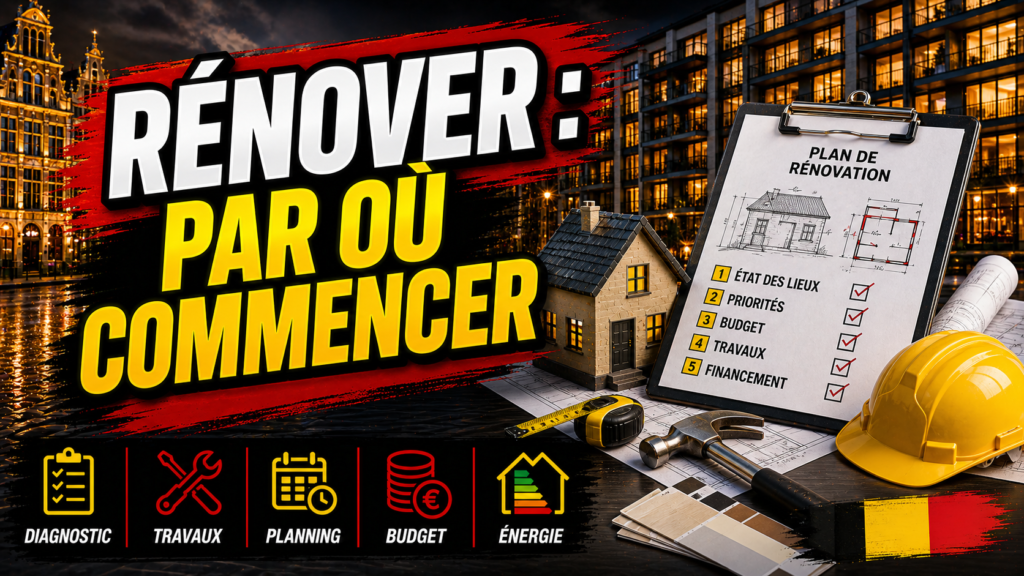Ne pas savoir par où commencer pour rénover en Belgique : méthode claire pour comprendre les risques, agir vite et éviter les erreurs coûteuses. Mots-clés : travaux et rénovation, immobilier Belgique, travaux et logement, conseil immobilier belge, ne pas savoir par où commencer pour rénover