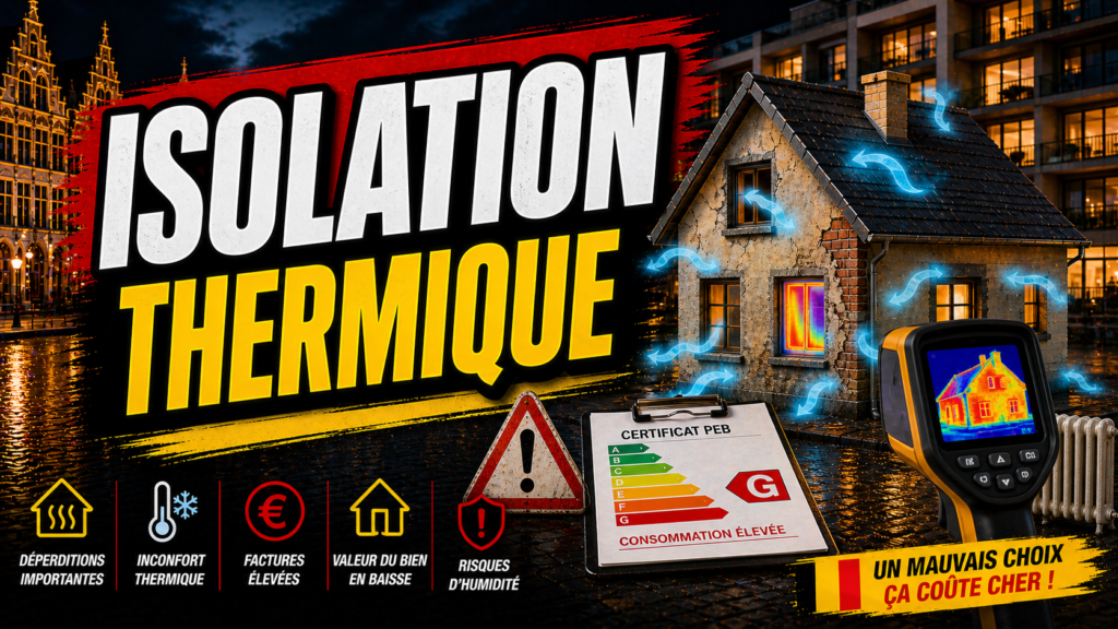 Mauvaise isolation thermique en Belgique : méthode claire pour comprendre les risques, agir vite et éviter les erreurs coûteuses. Mots-clés : travaux et rénovation, immobilier Belgique, travaux et logement, conseil immobilier belge, mauvaise isolation thermique